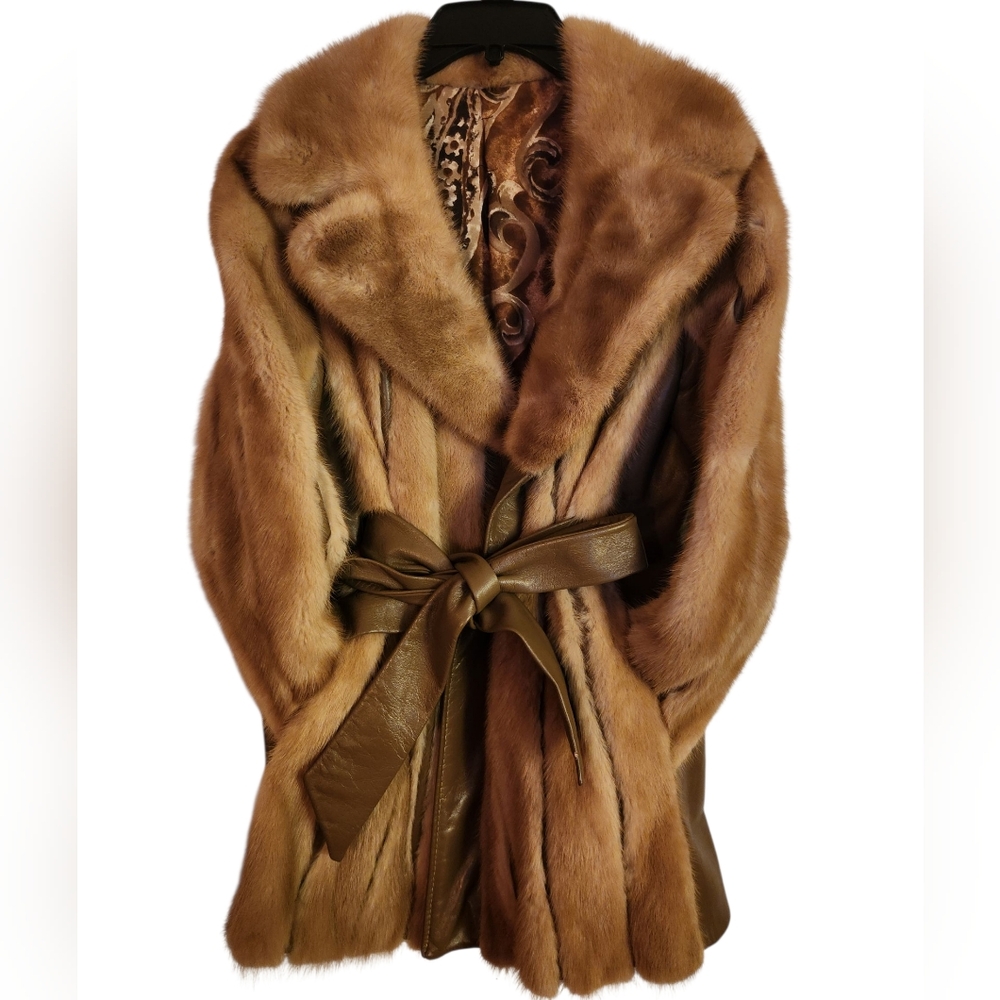 Genuine Mink With Leather Accents And Belt